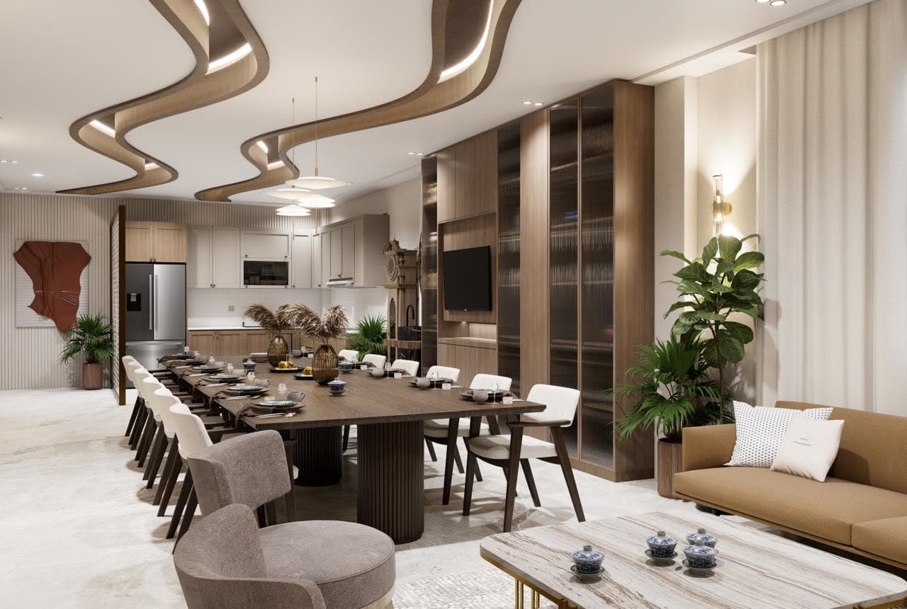 Dining toward the kitchen