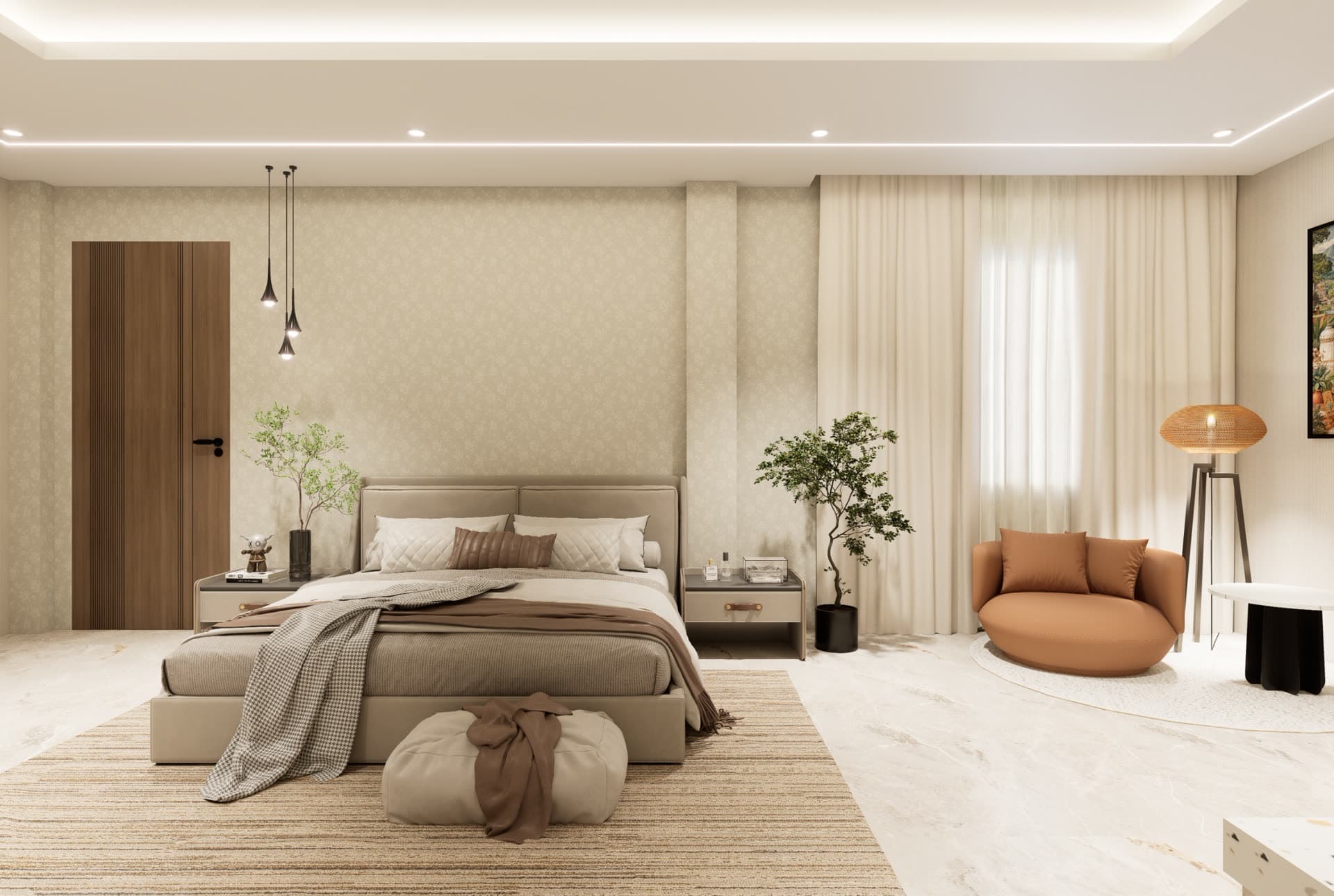 Master bedroom - bed wall