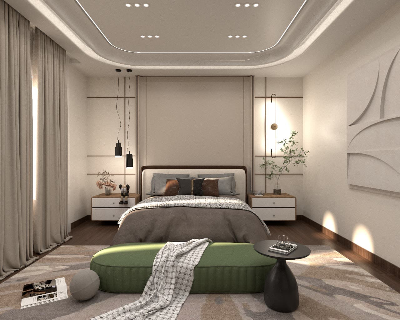 Bedroom 1 - bed wall