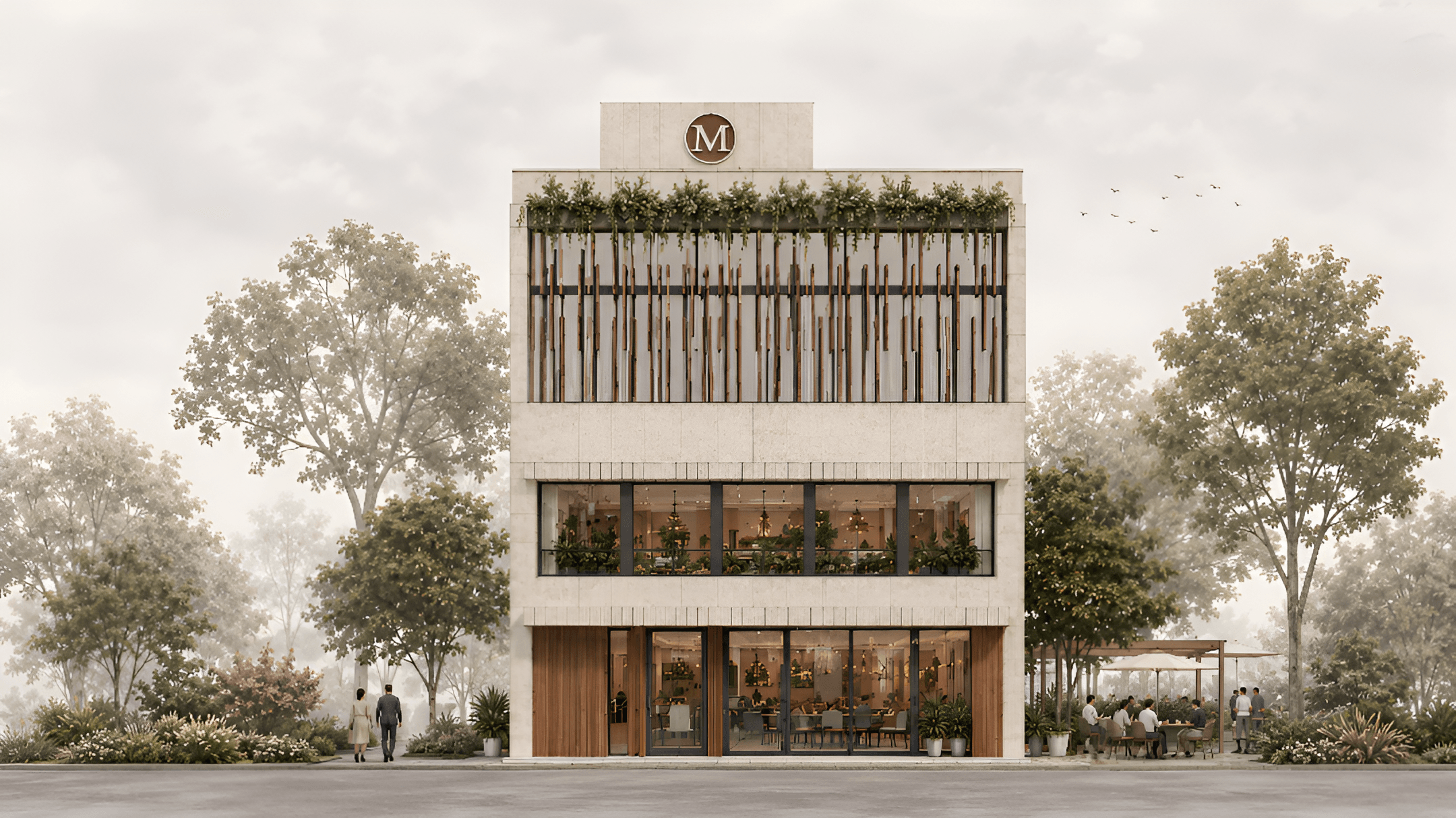 Moti Mahal restaurant front facade as built
